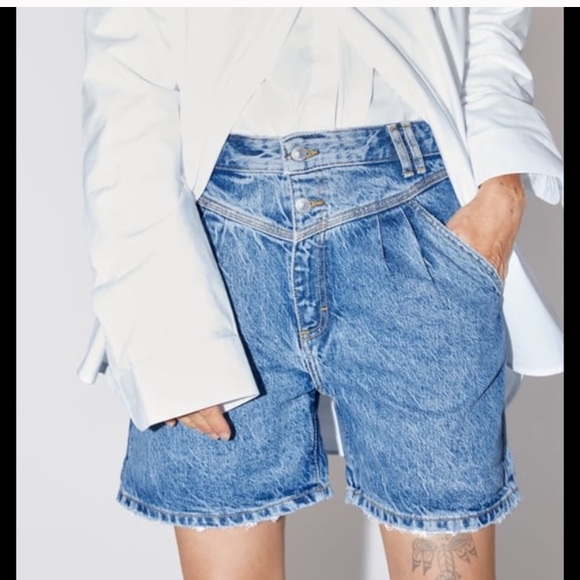 Zara 80’s denim arizona High waist shorts - Picture 1 of 9
